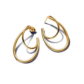 Pandora Gold Essence Organisch Geformte Doppelte Creolen-Ohrringe