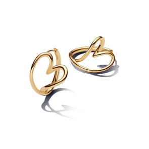 Pandora Gold Essence Organisch Geformte Herz Creolen