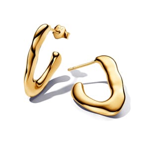 Pandora Gold Essence Organically V-shaped Open Hoop Earrings