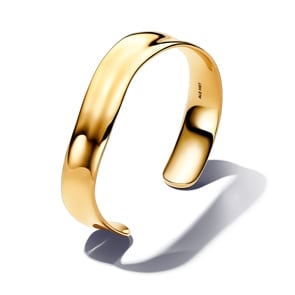 Pandora Gold Essence Organically Shaped Broad Open Bangle