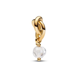 Pandora Gold Moments April Clear Eternity Circle Dangle Charm