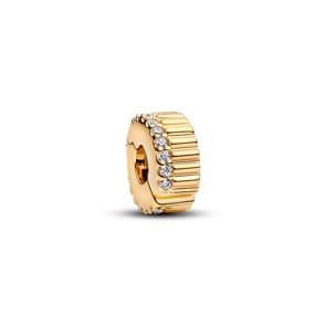 Pandora Gold Moments Geripptes Clip-Charm