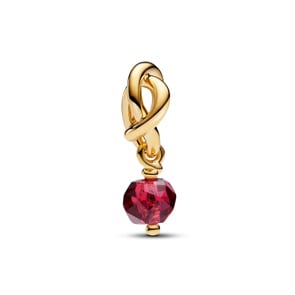 Pandora Gold Moments July True Red Eternity Circle Dangle Charm