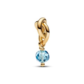 Pandora Gold Moments März Facettierter aquablauer Ewigkeitskreis Charm-Anhänger