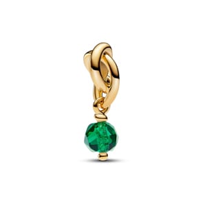 Pandora Gold Moments Mai Facettierter frühlingsgrüner Ewigkeitskreis Charm-Anhänger