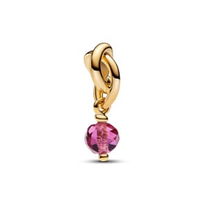 Pandora Gold Moments Oktober Facettierter rosafarbener Ewigkeitskreis Charm-Anhänger