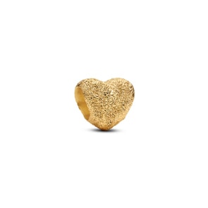 Pandora Gold Moments Strukturiertes Herz Mini-Charm