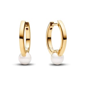 Pandora Gold Timeless Behandelte Süsswasserperle Creolen
