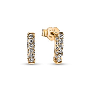 Pandora Gold Timeless Clous d’Oreilles Barre Pavée