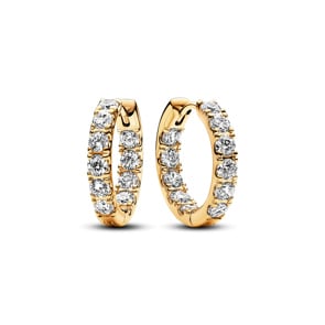 Pandora Gold Timeless Sparkling Row Eternity Hoop Earrings