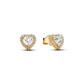 Pandora Gold Timeless Funkelndes Erhabenes Herz Ohrringe