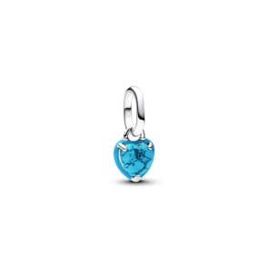 Pandora ME Türkisfarbenes Herz Mini-Charm-Anhänger 925 Silber