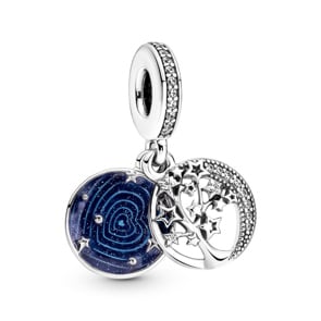Pandora Moments Baum & Galaxis Mond Doppelter Charm-Anhänger