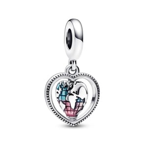 Pandora Moments Familie Drehender Herzglobus Charm-Anhänger