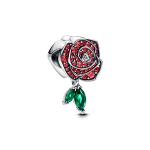 Pandora Moments Sparkling Rose in Bloom Charm 925 Silver