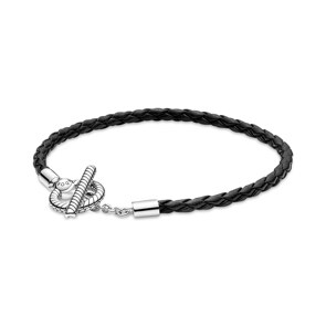 Pandora Moments Bracelet fermoir T en Cuir Tressé