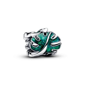 Pandora Moments Grüne Monstera Blätter Charm 925 Silber