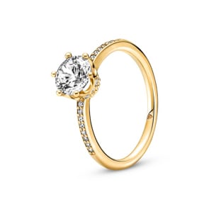 Pandora Gold Moments Klare Funkelnde Krone Solitärring