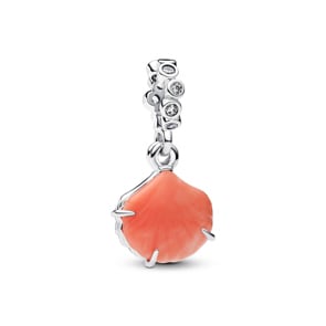 Pandora Moments Korallenrote Muschel Doppelter Charm-Anhänger 925 Silber