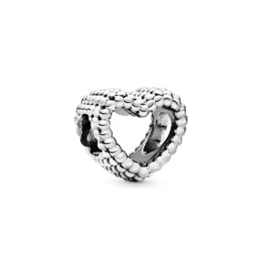 Pandora Moments Offenes Metallperlen Herz -Charm
