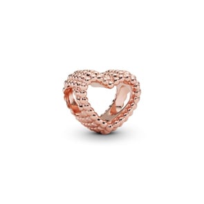 Pandora Rose Moments Offenes Metallperlen Herz Charm