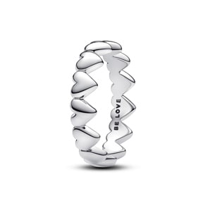Pandora Moments Row of Hearts Ring 925 Silver