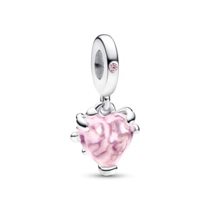 Pandora Moments Rosafarbener Stammbaum & Herz Charm-Anhänger 925 Silber
