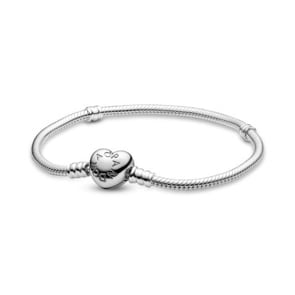 Pandora Moments Schlangen-Gliederarmband mit Herz-Verschluss
