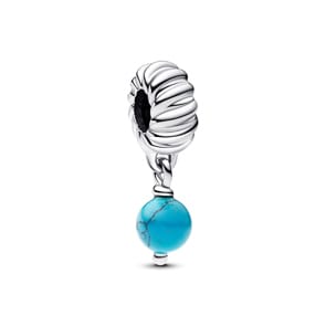 Pandora Moments Türkisfarbener Charm-Anhänger 925 Silber