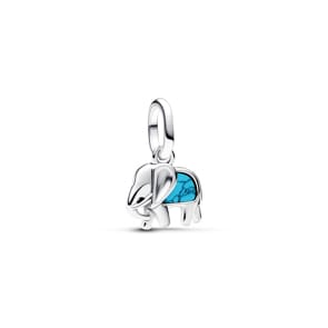 Pandora Moments Türkisfarbener Elefant Mini-Charm-Anhänger 925 Silber