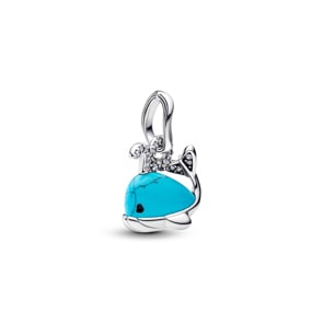 Pandora Moments Türkisfarbener Wal Charm-Anhänger 925 Silber