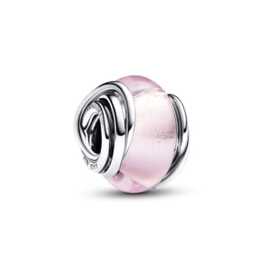 Pandora Moments Umschlungenes Rosafarbenes Murano-Glas Charm 925 Silber 