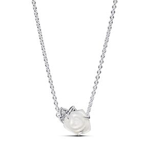 Pandora Moments Weisse blühende Rose Collier-Halskette 925 Silber