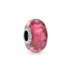 Pandora Moments Wellenförmiges lachsfarbenes Murano-Glas Charm