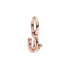 Pandora Rose Moments Buchstabe u Handschrift Charm-Anhänger