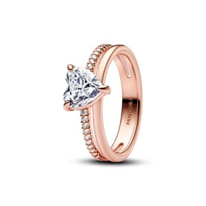 Pandora Rose Timeless Doppelband Herz Ring
