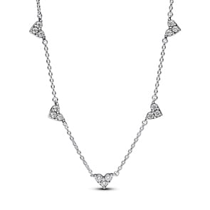 Pandora Timeless Dreifachstein Herz Halskette 925 Silber