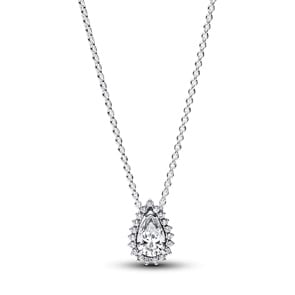 Pandora Timeless Collier Halo Poire Scintillante Argent 925