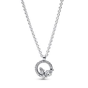 Pandora Timeless Collier Pendentif Cercle & Herbier Scintillant Argent 925