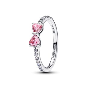 Pandora Timeless Funkelnde Rosafarbene Schleife Ring 925 Silber