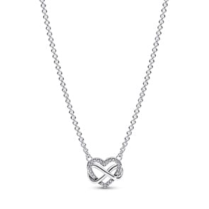Pandora Timeless Funkelnde Unendlichkeits-Herz Collier-Halskette 925 Silber