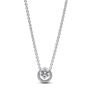 Pandora Timeless Funkelnder Runder Strahlenkranz Collier-Halskette 925 Silber