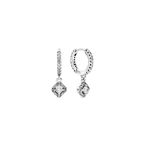 Pandora Timeless Square Sparkle Hoop Earrings