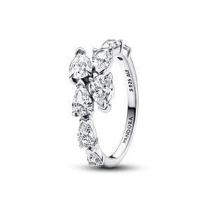 Pandora Timeless Glitzernder Überlappender Band-Ring 925 Silber 