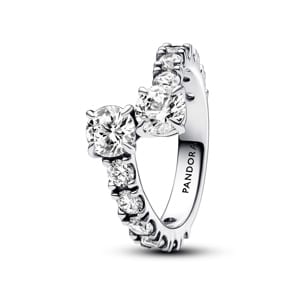 Pandora Timeless Glitzernder Überlappender Band-Ring 925 Silber
