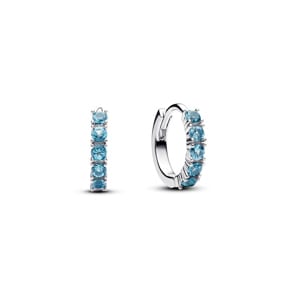 Pandora Timeless Boucles d’Oreilles Huggies Bleu Clair Argent 925