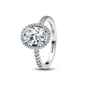 Pandora Timeless Bague Spectaculaire Halo Ovale Scintillant 925 Argent