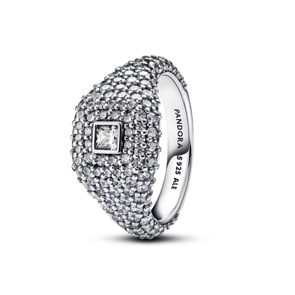 Pandora Timeless Pavé-Quadrat Cocktailring 925 Silber
