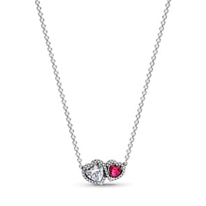 Pandora Timeless Strahlenkranz Herzen Anhänger-Halskette 925 Silber