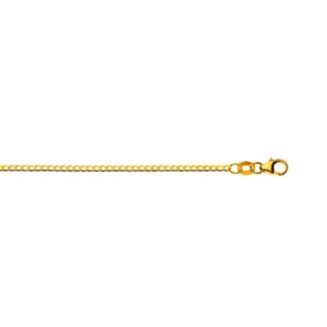 Panzerarmband extraflach diamantiert 750/18 K Gelbgold 1.9mm - 19cm